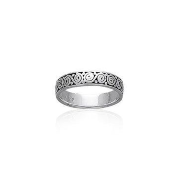 Celtic Spiral Silver Band Ring TR444 - Jewelry